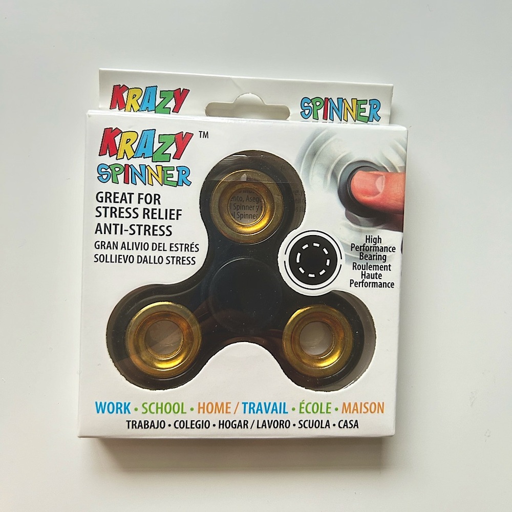 NWT Krazy Spinner Fidget Spinner Toy in Black